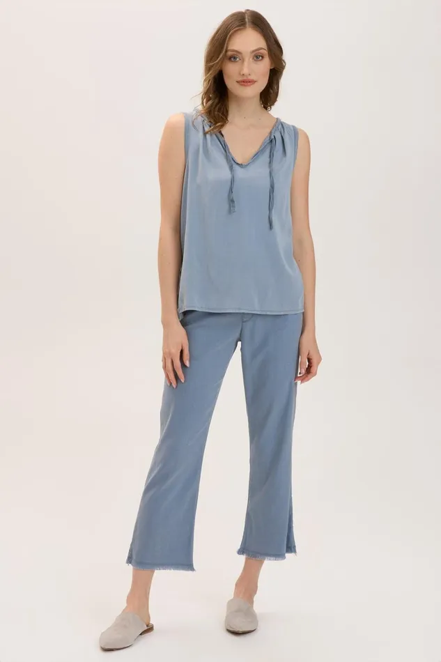 Clothing Tanks XCVI Twill Antoine Tank Orion Blue Pigment
