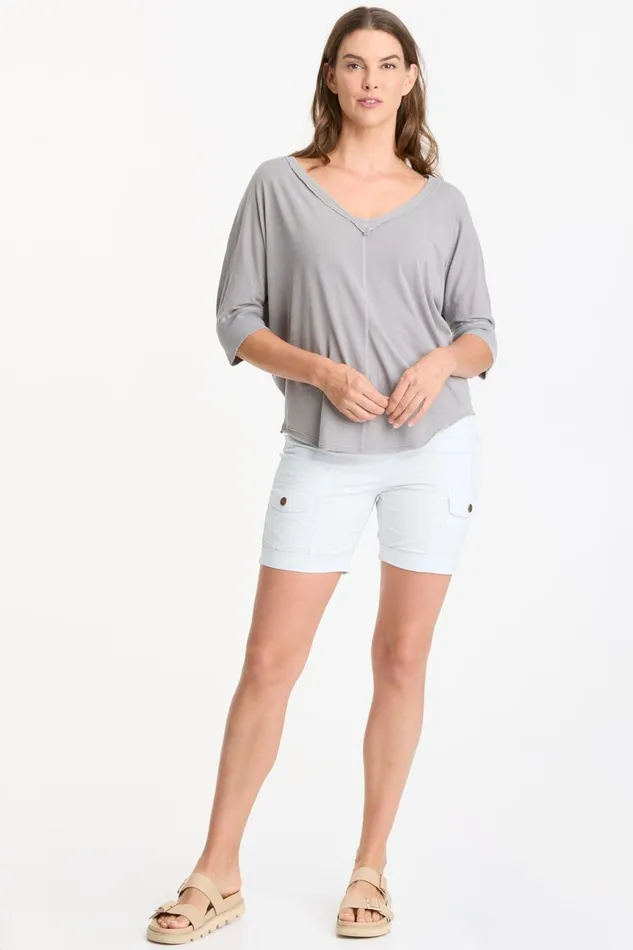 Clothing Tees XCVI Gardiner Banded Sleeve Top 20 Cotton Grey Pigment