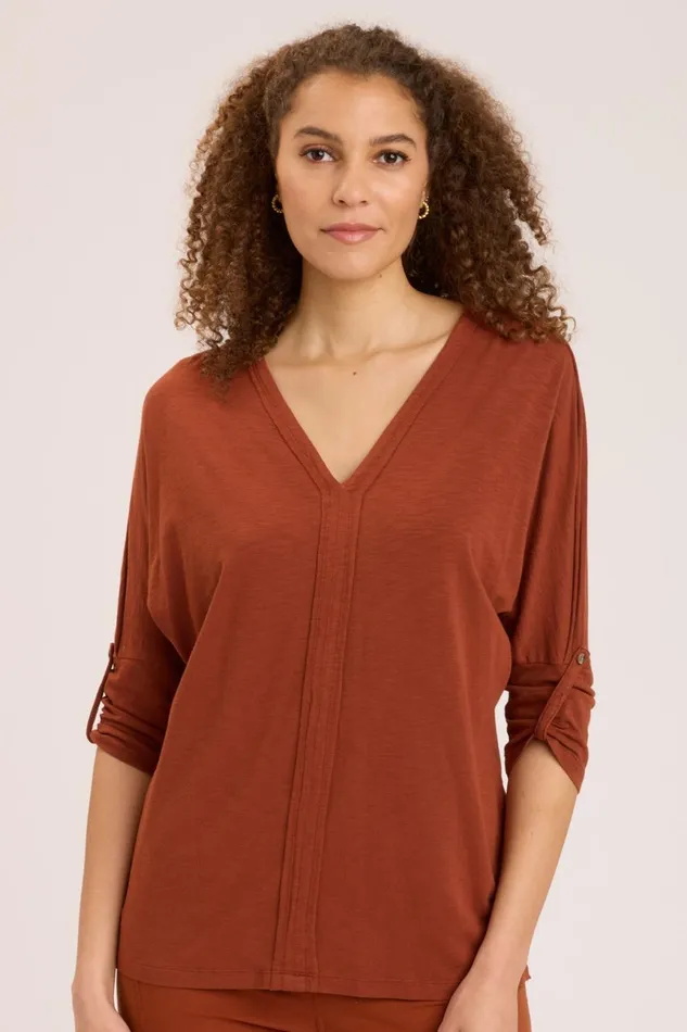 Clothing Tees XCVI Slub Midwest Top Campfire Pigment