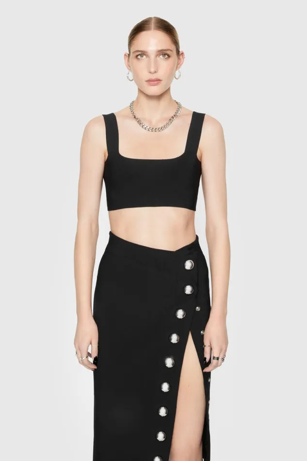 Clothing Tops Rebecca Minkoff Bonnie Crop Top True Black