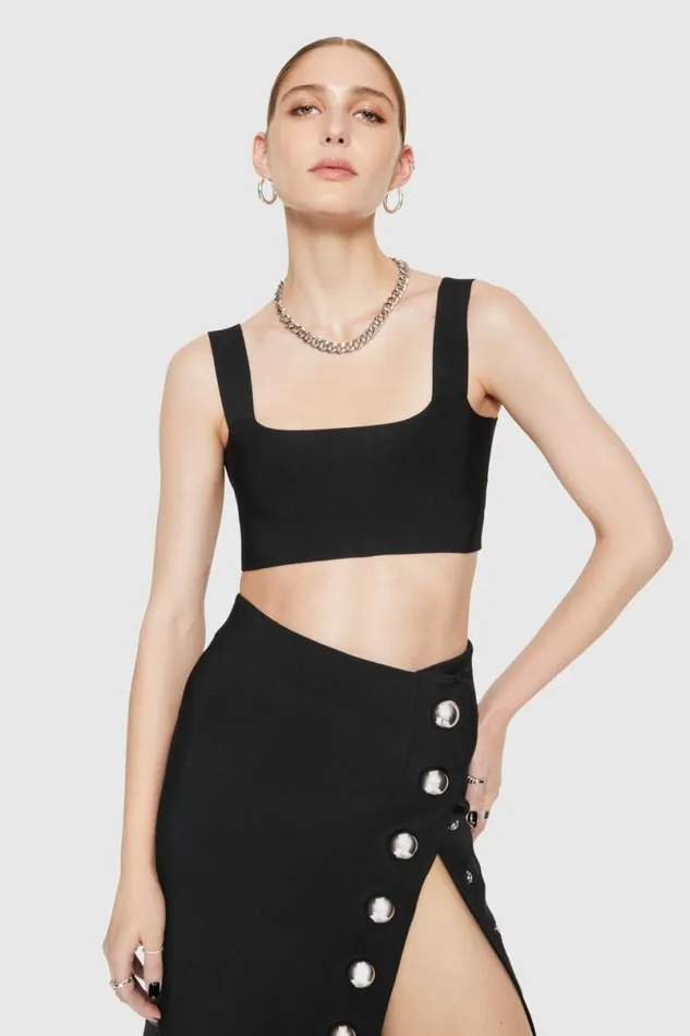 Clothing Tops Rebecca Minkoff Bonnie Crop Top True Black