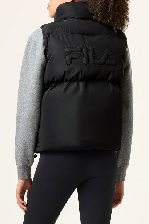 Coats and Jackets Women Fila Ski Vacation Puffer Vest 001 Black Coats and Jackets Women Fila Ski Vacation Puffer Vest 001 Black