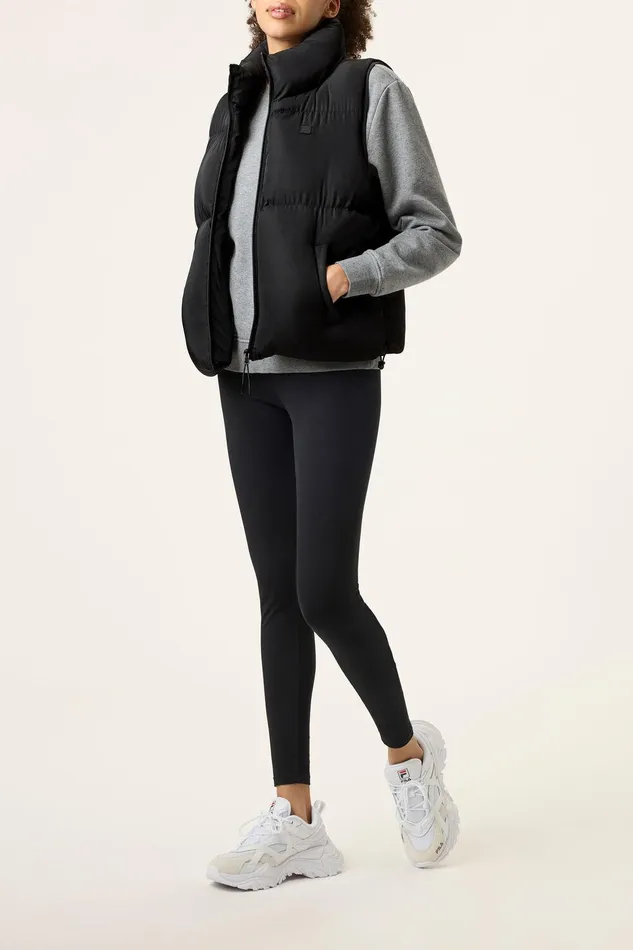 Coats and Jackets Women Fila Ski Vacation Puffer Vest 001 Black Coats and Jackets Women Fila Ski Vacation Puffer Vest 001 Black