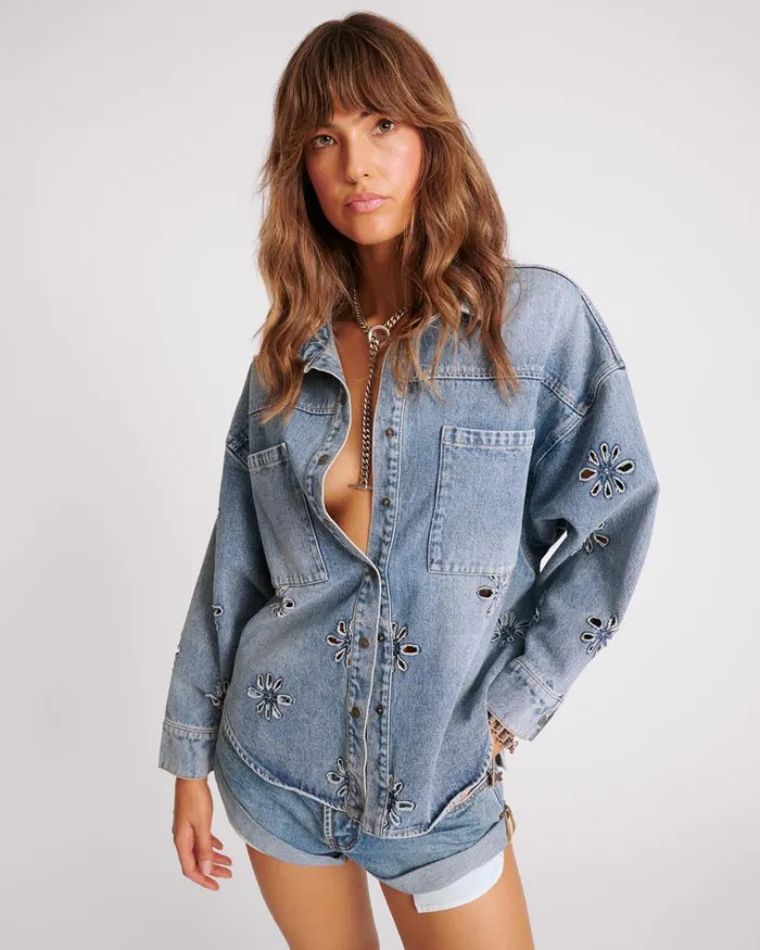 COBAINE DAISY DARIA DENIM SHIRT Women One Teaspoon Denim Tops