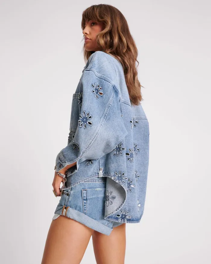 COBAINE DAISY DARIA DENIM SHIRT Women One Teaspoon Denim Tops COBAINE DAISY DARIA DENIM SHIRT Women One Teaspoon Denim Tops