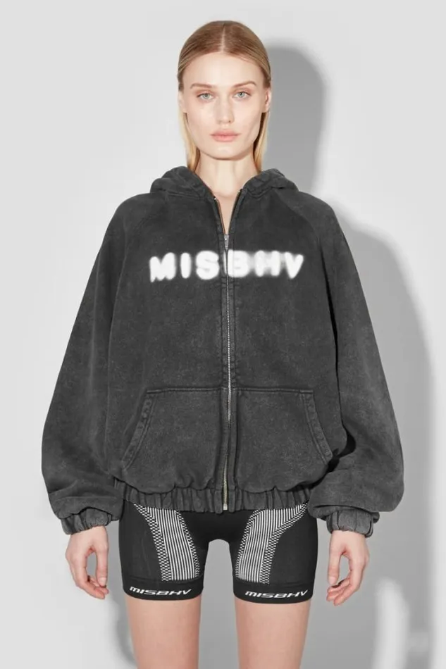 Community Zipped Hoodie Washed Black Women MISBHV Hoodies and Sweats