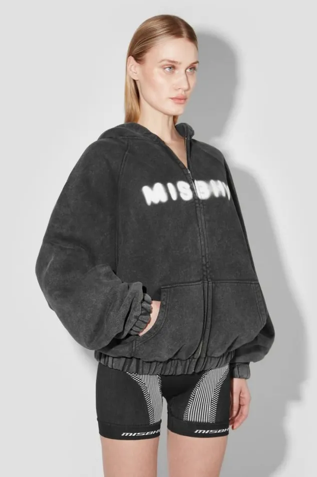Community Zipped Hoodie Washed Black Women MISBHV Hoodies and Sweats