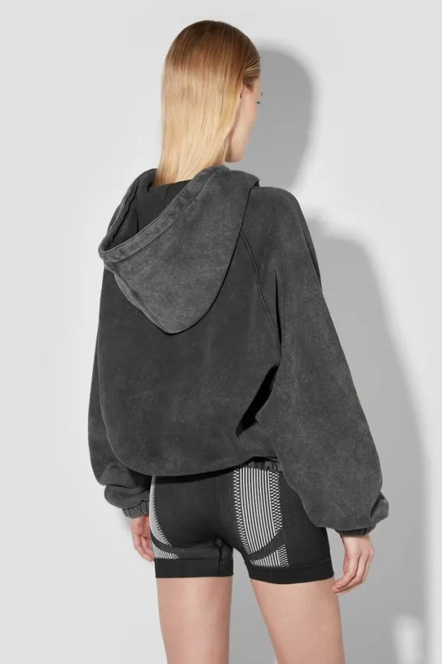 Community Zipped Hoodie Washed Black Women MISBHV Hoodies and Sweats