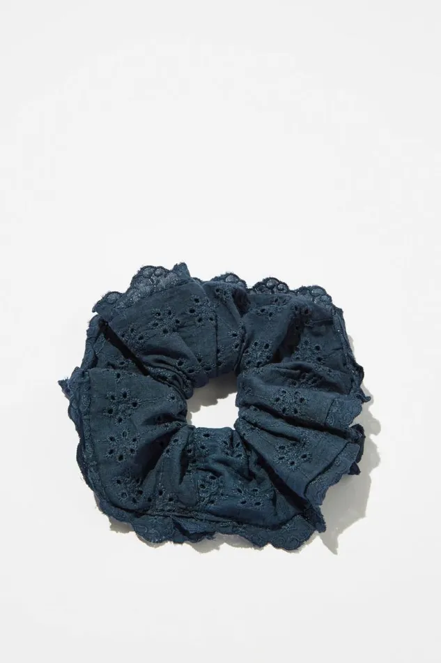 Cottage Scrunchie Navy Broderie Women Cotton On Accessories and Slippers