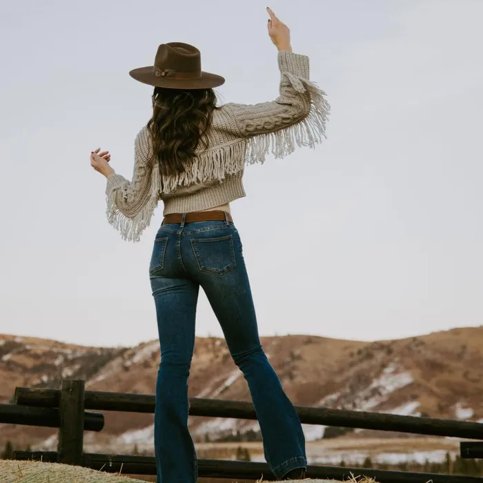Cream Fringed Cardigan Tan Women Stetson Fringe Jackets