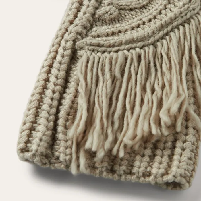 Cream Fringed Cardigan Tan Women Stetson Fringe Jackets