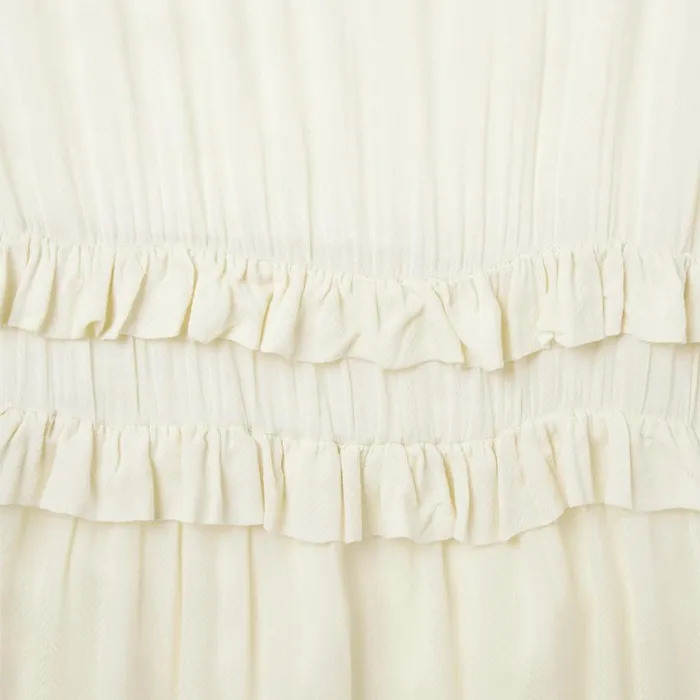 Cream Herringbone Dress White Women Stetson Midi