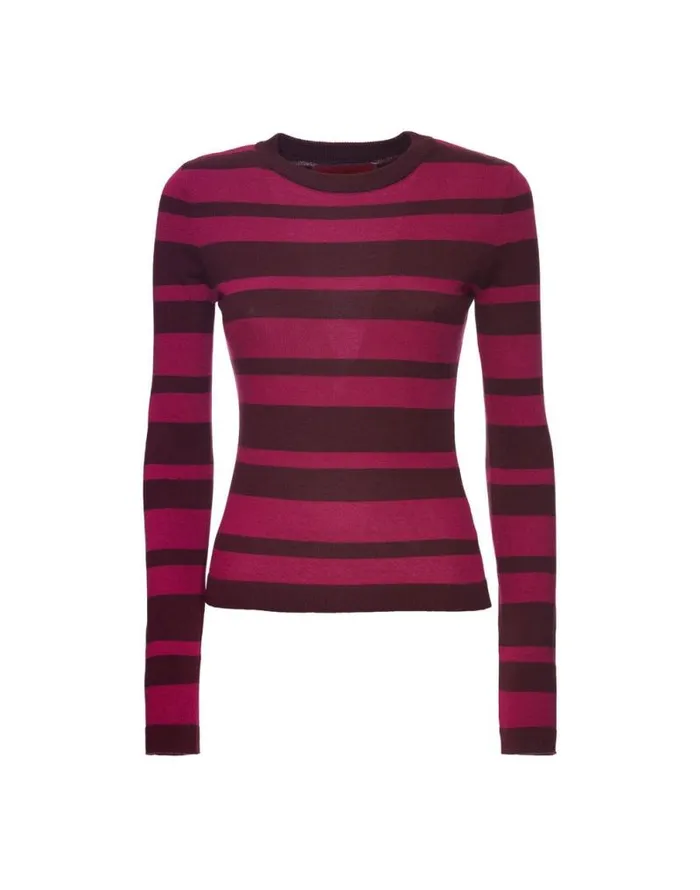 Crew Top Solid Fuchsia Women La Double J Knitwear Crew Top Solid Fuchsia Women La Double J Knitwear