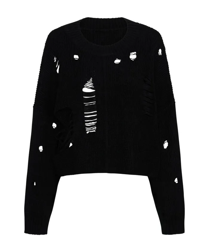 CROPPED HERCULES SHREDDED SWEATER Women One Teaspoon Knitwear CROPPED HERCULES SHREDDED SWEATER Women One Teaspoon Knitwear