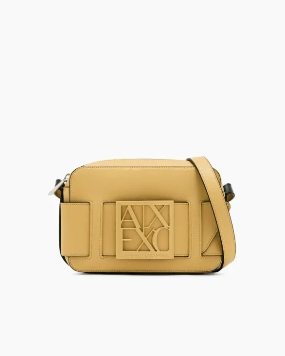 Crossbody Bag With Logo Yellow Women Armani Crossbody Bags