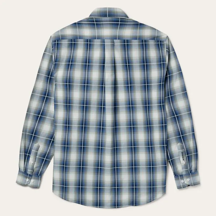 Crystal Plaid Button Down Shirt Blue Men Stetson Western Shirts