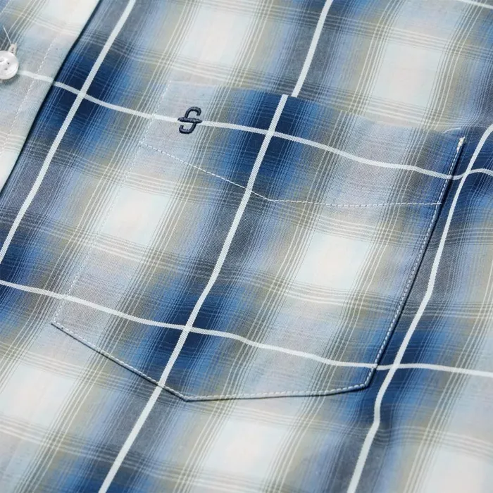 Crystal Plaid Button Down Shirt Blue Men Stetson Western Shirts