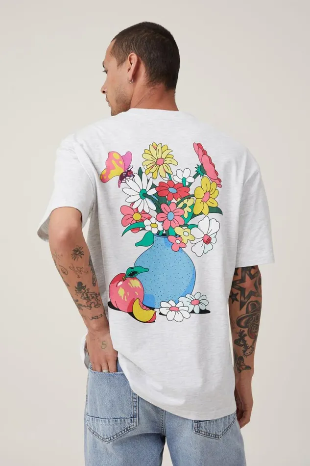 Dabsmyla Loose Fit TShirt Lcn Dab White Marle Butterfly Men Cotton On Tees and Tanks Dabsmyla Loose Fit TShirt Lcn Dab White Marle Butterfly Men Cotton On Tees and Tanks