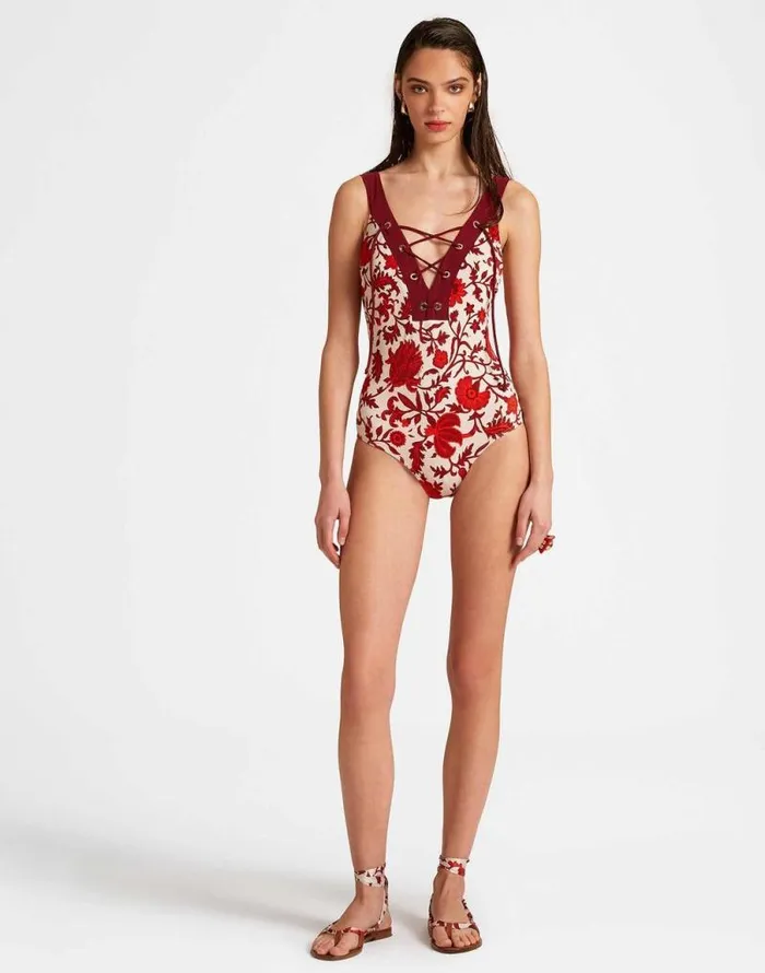 Daiquiri Suit Dragonflower Mini Red Women La Double J Swimwear Daiquiri Suit Dragonflower Mini Red Women La Double J Swimwear