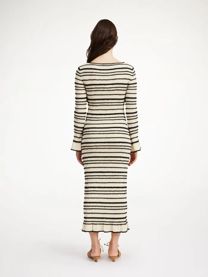 Damira Maxi Dress Black Stripe Women By Malene Birger Knitwear