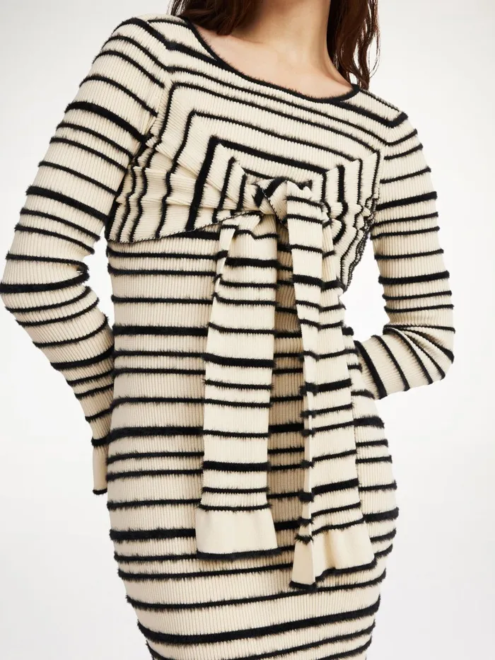 Damira Maxi Dress Black Stripe Women By Malene Birger Knitwear
