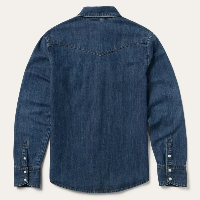 Dark Denim Snap Western Shirt Blue Women Stetson Western Shirts