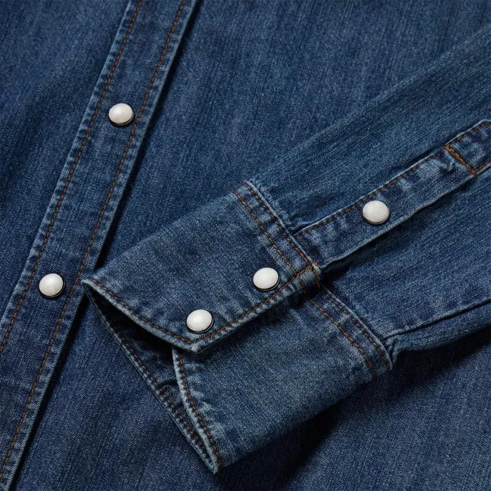 Dark Denim Snap Western Shirt Blue Women Stetson Western Shirts