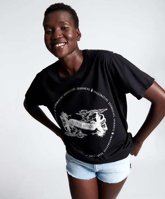 DEEPER SOUNDSCAPE ORGANIC UNISEX TEE Women One Teaspoon Basic Tees