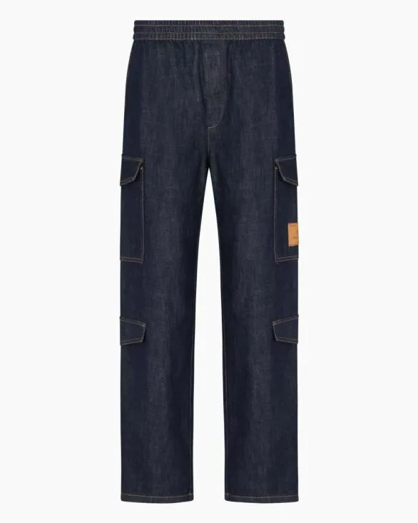 Denim Cargo Jeans Blue Men Armani Trousers And Shorts