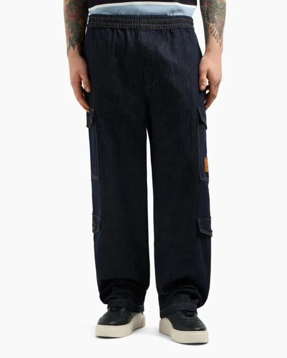 Denim Cargo Jeans Blue Men Armani Trousers And Shorts Denim Cargo Jeans Blue Men Armani Trousers And Shorts