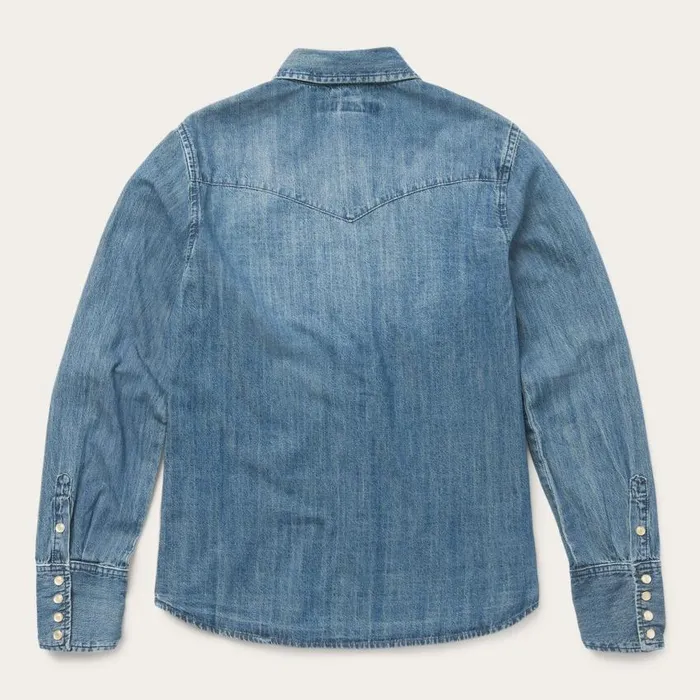 Denim Snap Front Western Shirt Blue Women Stetson Denim Shirts