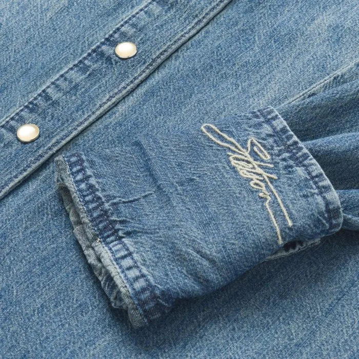Denim Snap Front Western Shirt Blue Women Stetson Denim Shirts