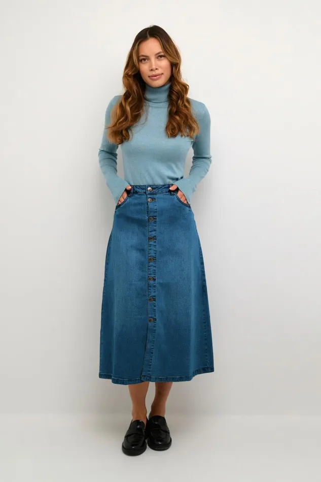 Denim Styles Women CULTURE CUami Denim Skirt Medium Blue Wash