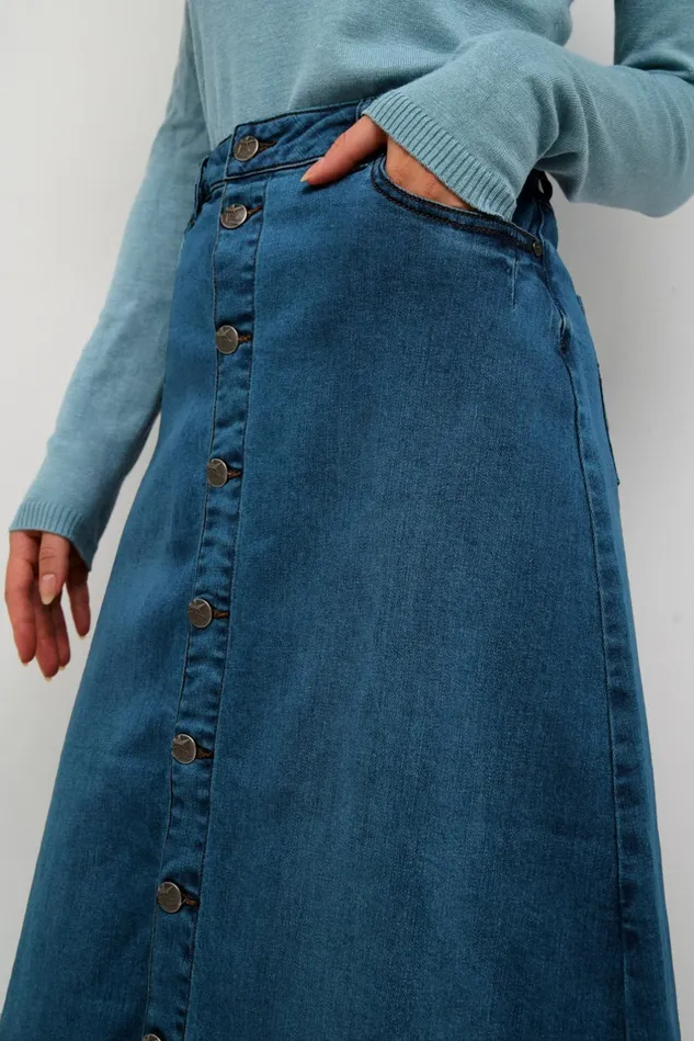 Denim Styles Women CULTURE CUami Denim Skirt Medium Blue Wash