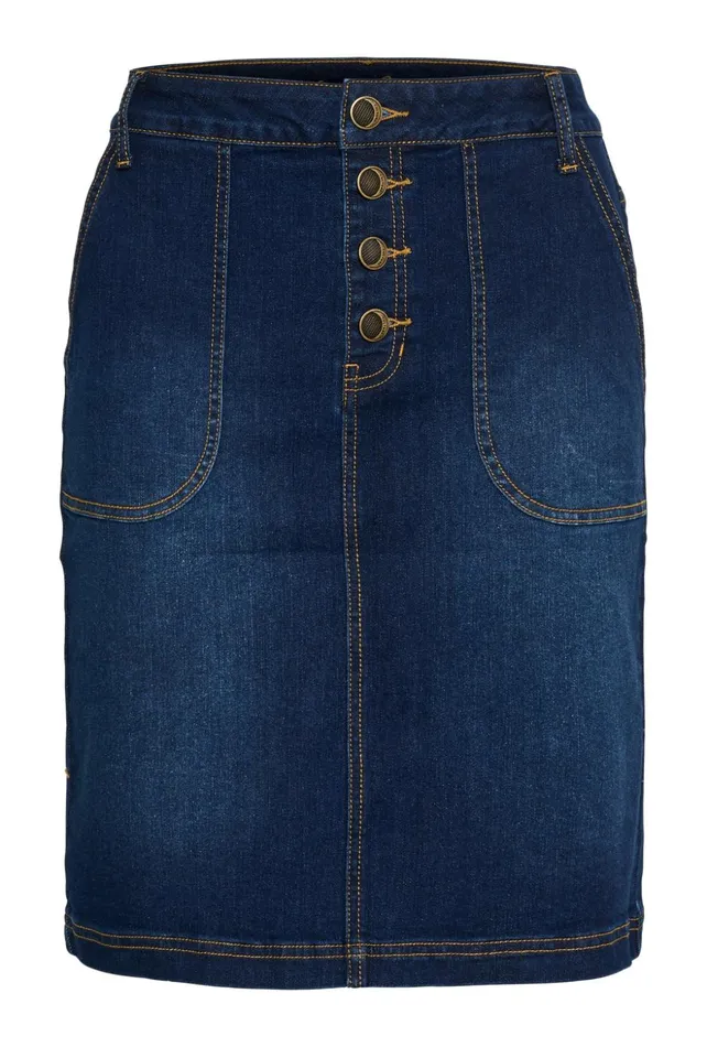 Denim Styles Women CULTURE CUbriana Denim Skirt Dark Blue Wash