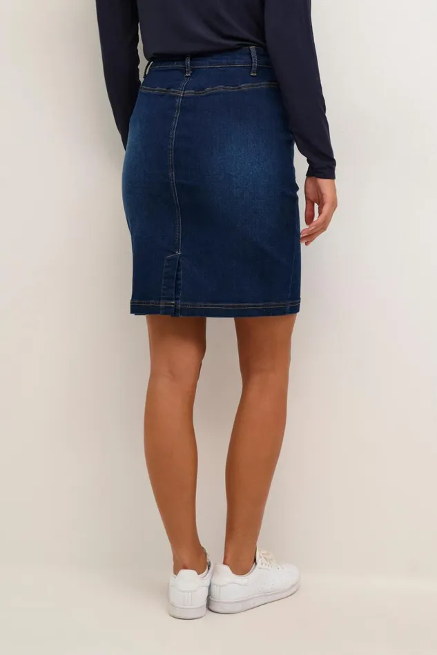 Denim Styles Women CULTURE CUbriana Denim Skirt Dark Blue Wash