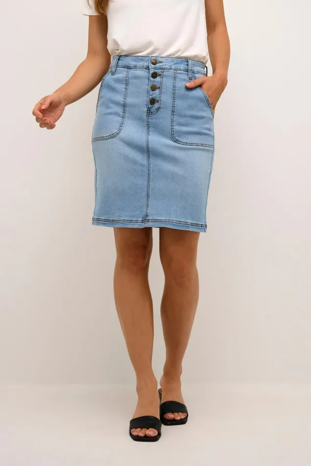 Denim Styles Women CULTURE CUbriana Denim Skirt Light Blue Wash