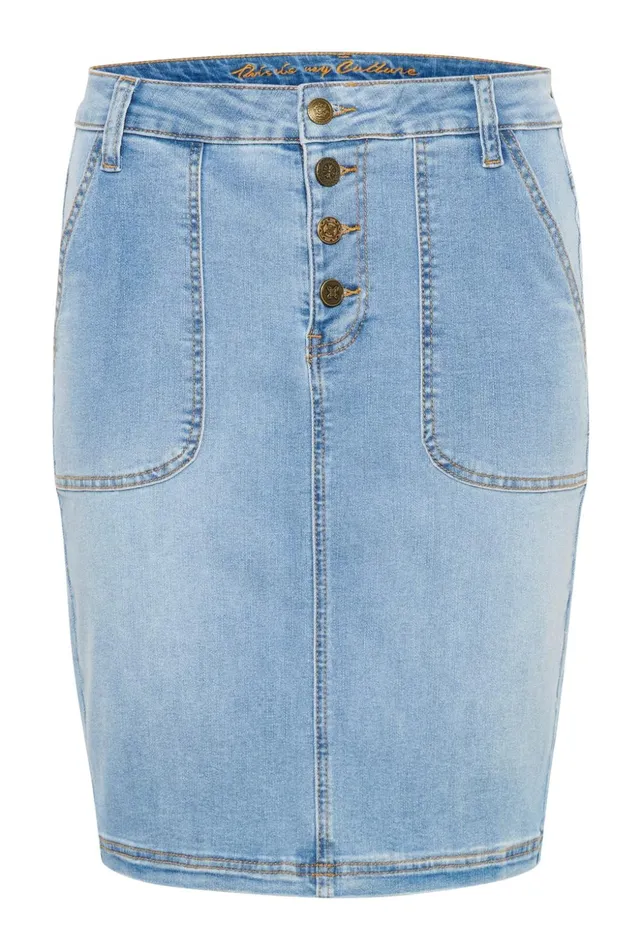 Denim Styles Women CULTURE CUbriana Denim Skirt Light Blue Wash