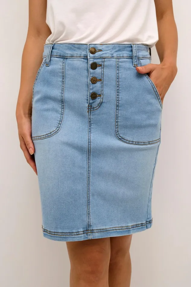 Denim Styles Women CULTURE CUbriana Denim Skirt Light Blue Wash