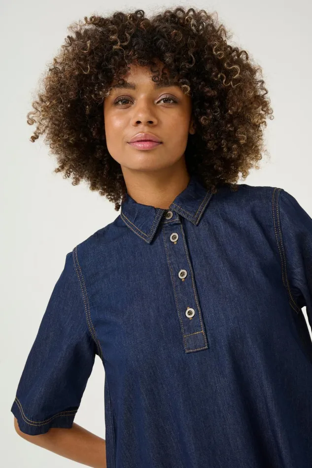 Denim Styles Women CULTURE CUwinnie Denim Dress Rinse Wash