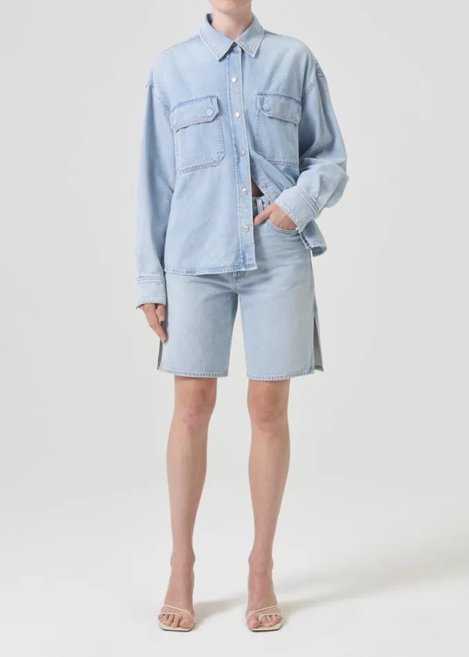 Denim Women Agolde Gwen Slice Shirt In Tension
