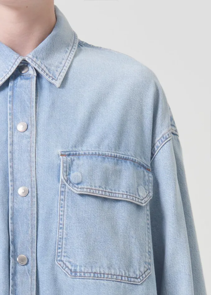 Denim Women Agolde Gwen Slice Shirt In Tension