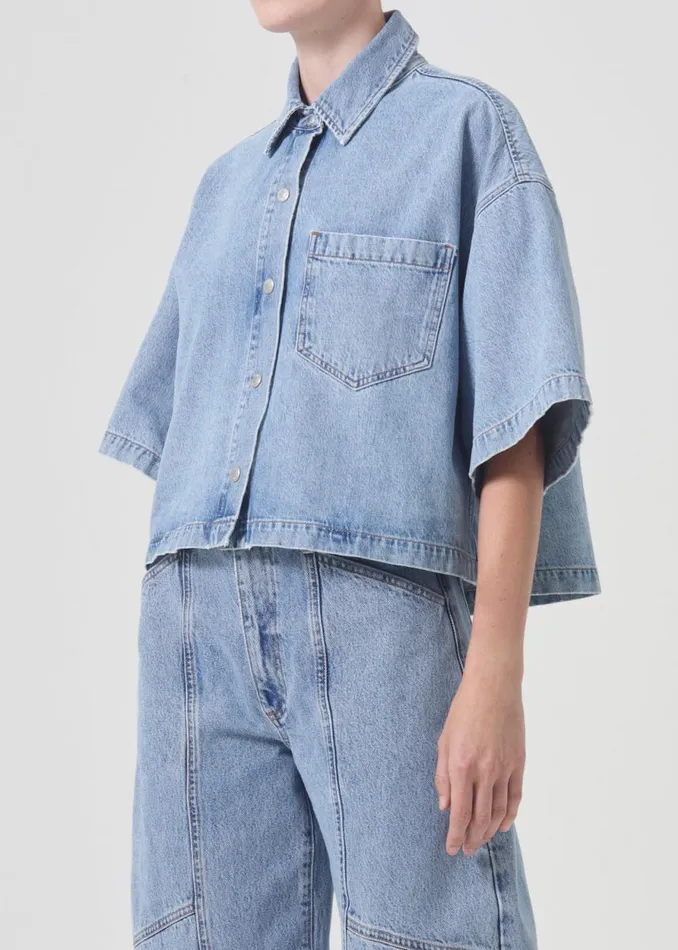 Denim Women Agolde Rona Box Shirt In Effect