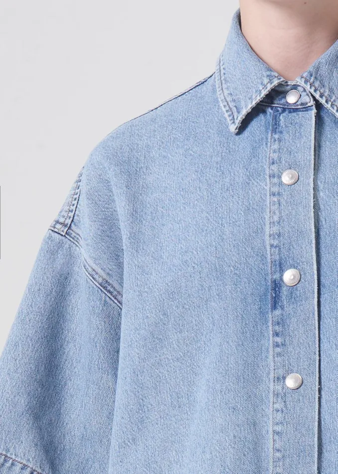 Denim Women Agolde Rona Box Shirt In Effect