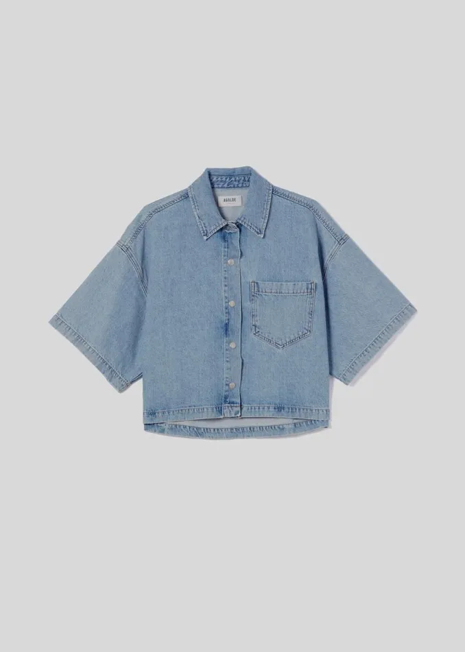 Denim Women Agolde Rona Box Shirt In Effect