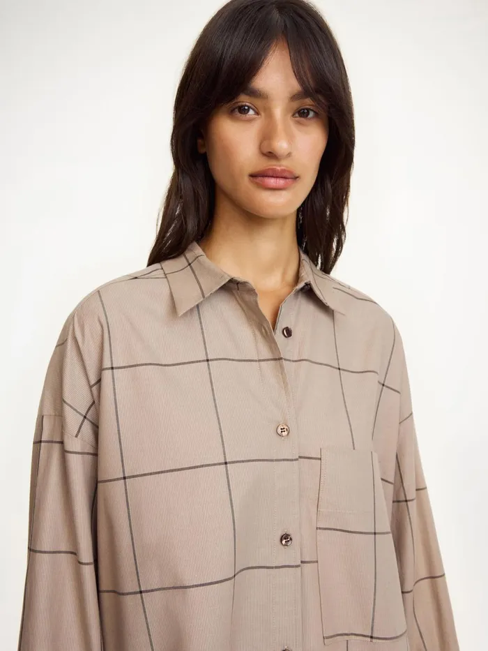 Derris Organic Cotton Shirt Autumn Check Women By Malene Birger Shirts