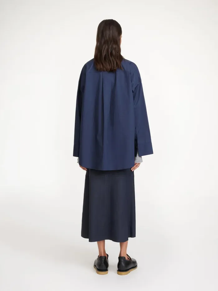 Derris Organic Cotton Shirt Navy Blazer Women By Malene Birger Shirts