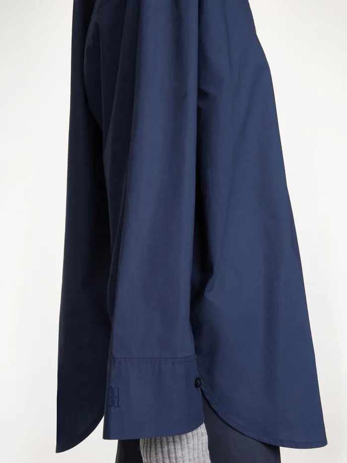 Derris Organic Cotton Shirt Navy Blazer Women By Malene Birger Shirts