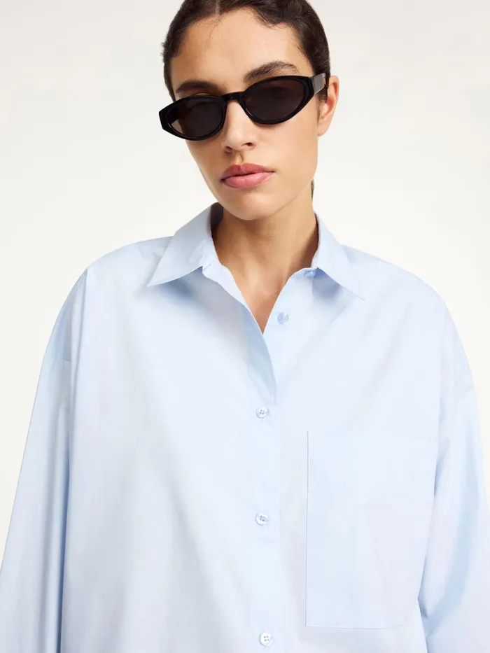 Derris Organic Cotton Shirt Periwinkle Blue Women By Malene Birger Shirts