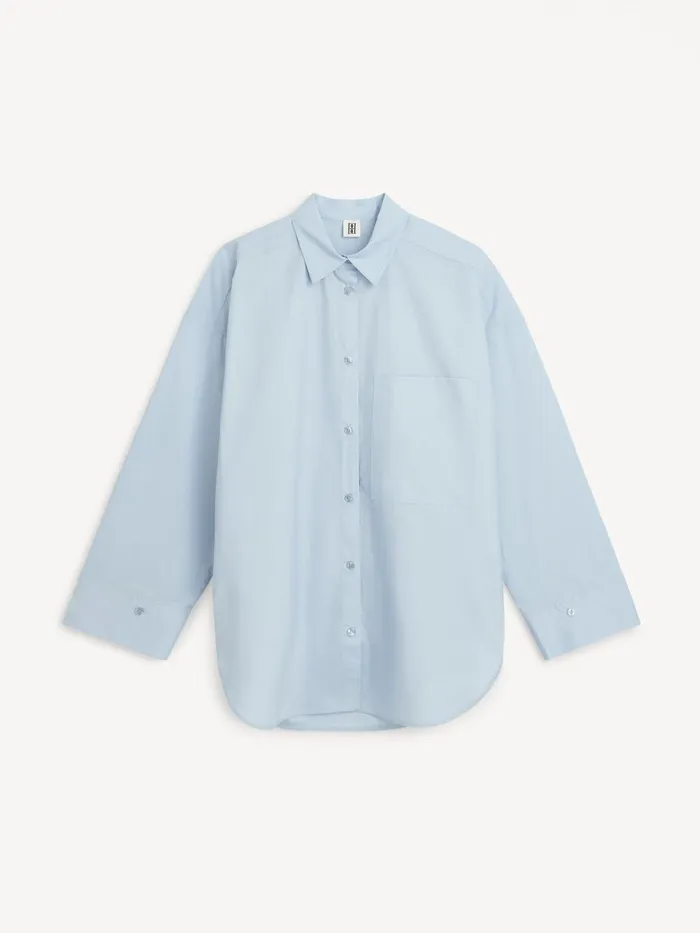 Derris Organic Cotton Shirt Periwinkle Blue Women By Malene Birger Shirts